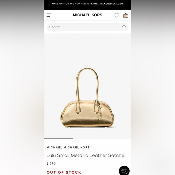 NWT Michael Kors Gold Habdbag - Picture 5 of 6